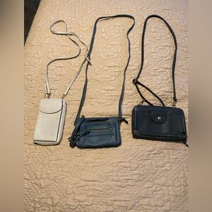 Stylish Crossbody Bag Set in Black, Blue, and Cream